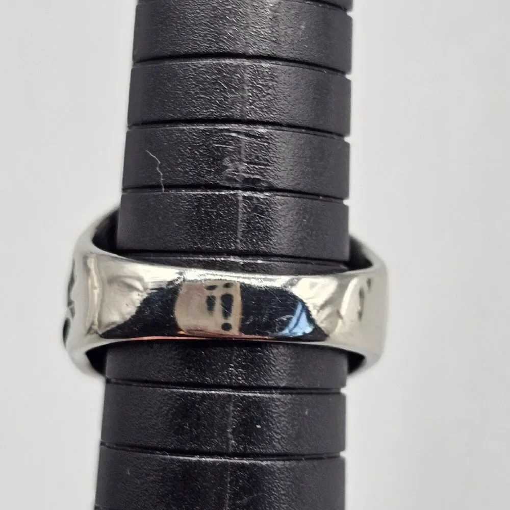 Mens Stainless Steel Skull Ring Gothic Biker Halloween Metal Punk 3D Size 10.5